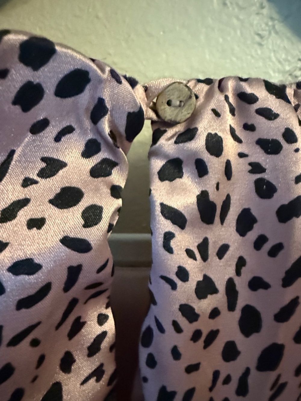 Peach Love Metallic Rose Pink Leopard Spot Knee Length Midi Dress Shiny Tiered M - Picture 6 of 13